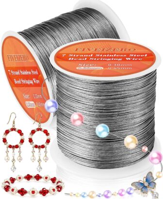 0.38mm 7 Strand Stainless Steel Beading Wire, 656ft Jewelry Wire, Silver