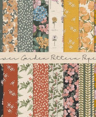 Whaline 30 Sheets Flower Garden Pattern Paper Vintage Botanic Scrapbook Specialty Paper Double Sided Floral Decorative Craft Papers for DIY Card Making Photo Album Decor, 6 x 6 Inch